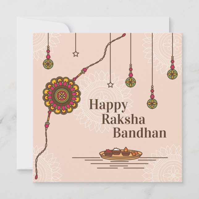 Carte Simple et heureux Raksha Bandhan (Devant)
