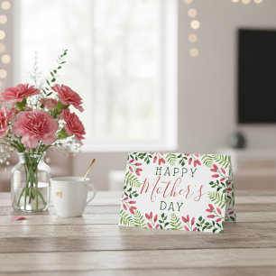 Carte Simple Fleur de Printemps Bonne Fête des Mères