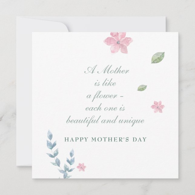 Carte simple Floral Happy Mother's Day Message Car (Devant)