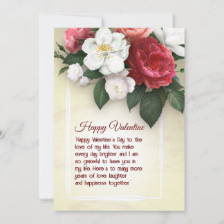 Carte simple Floral Valentine
