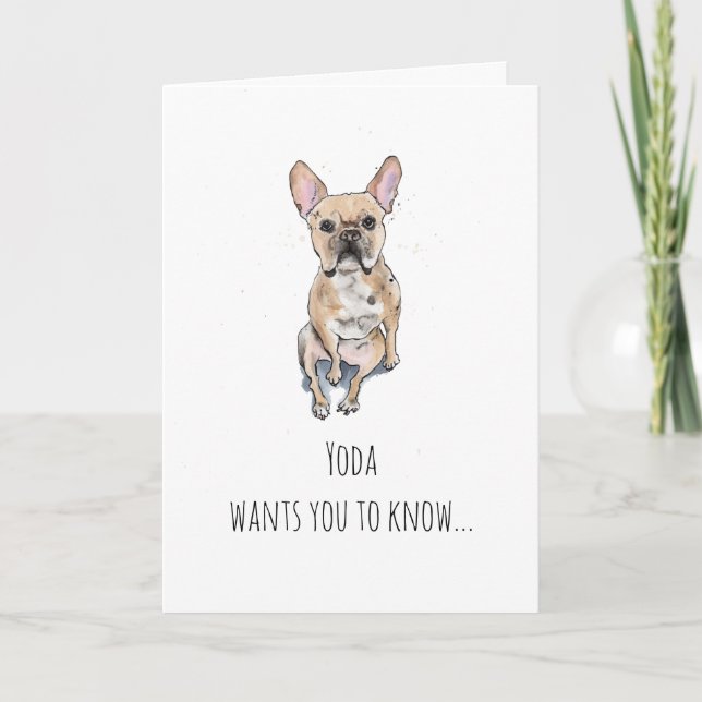 Carte Simple Frenchie, Fête des mères de Bulldog (Devant)