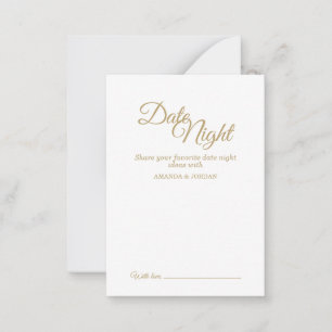 Carte simple Gold Calligraphy Date Night