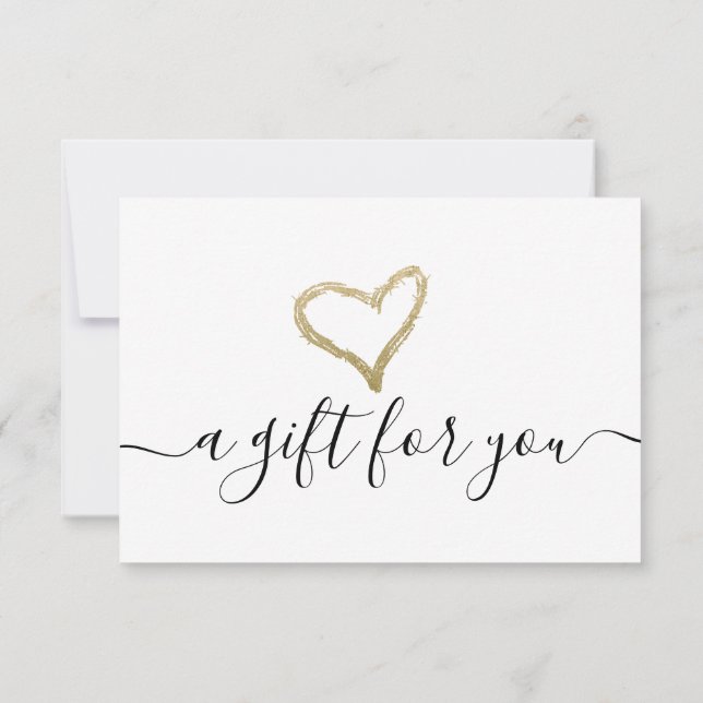 Carte Simple Gold Foil Coeur certificat cadeau (Dos)