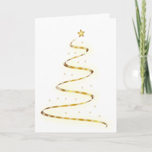 Carte simple Gold Modern Christmas Tree Card
