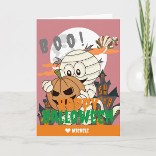 Carte Simple Happy Halloween Maman famille et amis