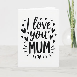 Carte simple je t'aime maman