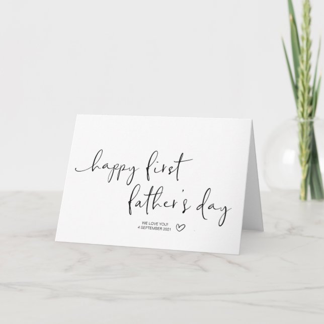 Carte Simple Joyeux cadeau de première Fête des pères po (Devant)