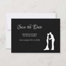 Simple mariage enregistrer date Noir Blanc Mariée 