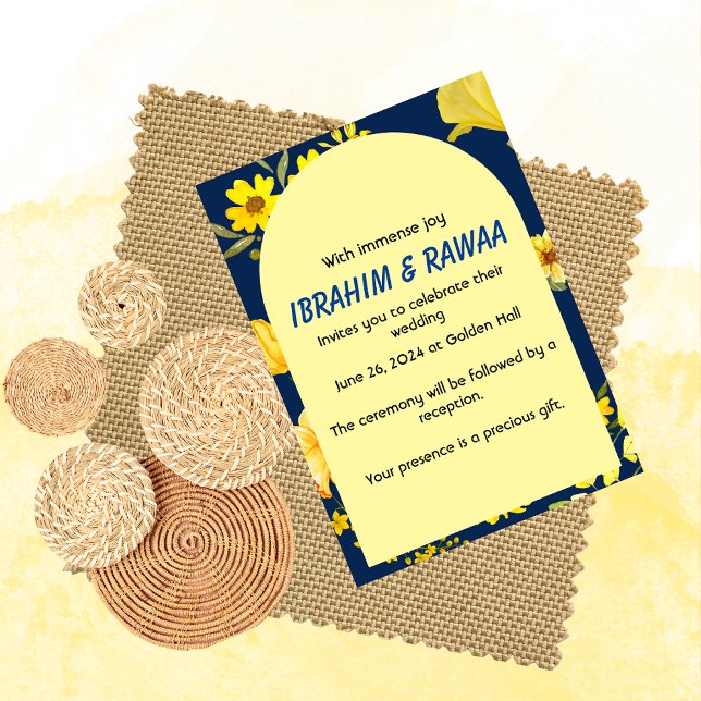 Carte simple Mariage jaune (Créateur téléchargé)