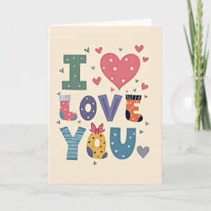 Carte Simple Mat avec Points Amour