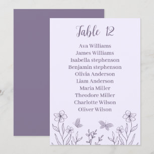 Carte simple mauve florale