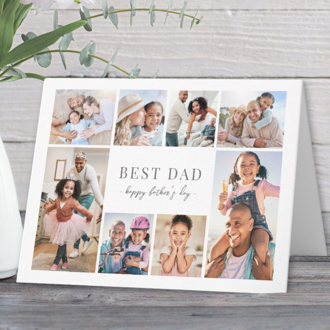 Carte Simple Meilleur Papa Photo Montage Fête des Pères (Simple Best Dad Photo Collage Father's Day Card )