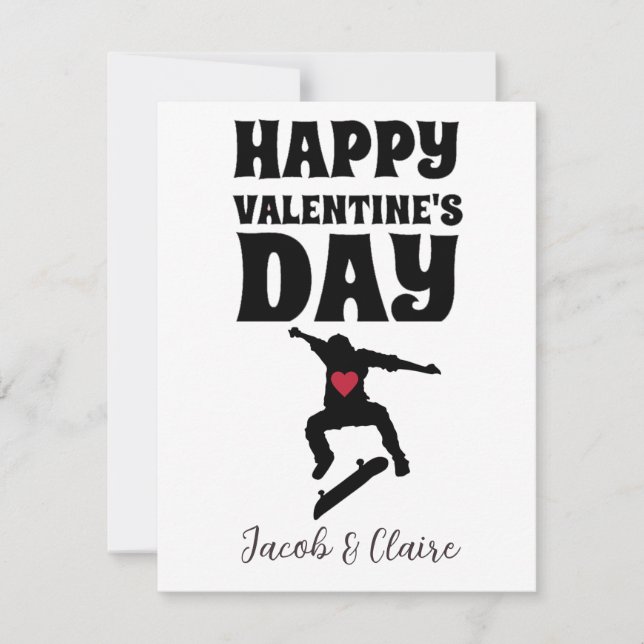 Carte Simple mignonne coeur Joyeux Valentines jour Coupl (Devant)