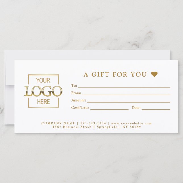 Carte Simple Minimal Business Gift Certificate Template (Devant)