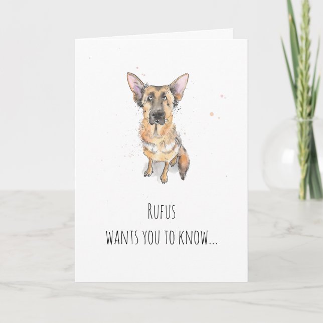 Carte Simple minimal chien berger allemand Fête des père (Devant)