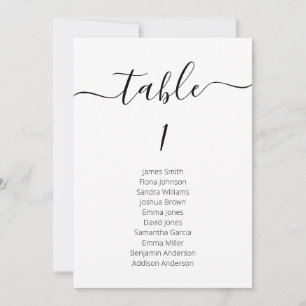 Carte simple minimaliste de Mariage de table
