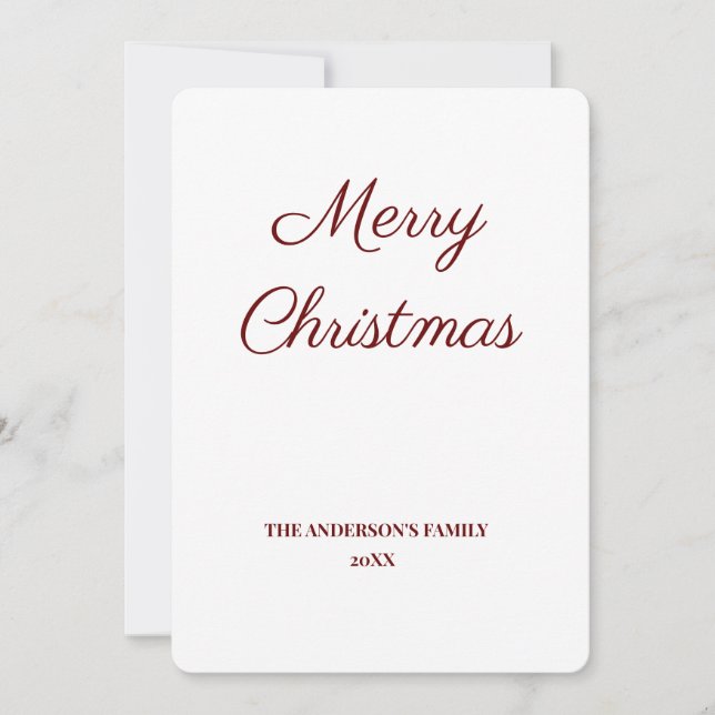 Carte simple minimum ajouter votre texte de noël personn (Devant)