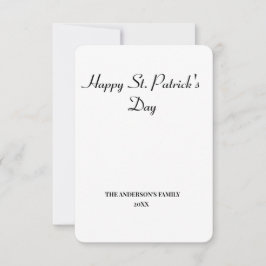 Carte simple minimum ajouter votre texte st. patricks da