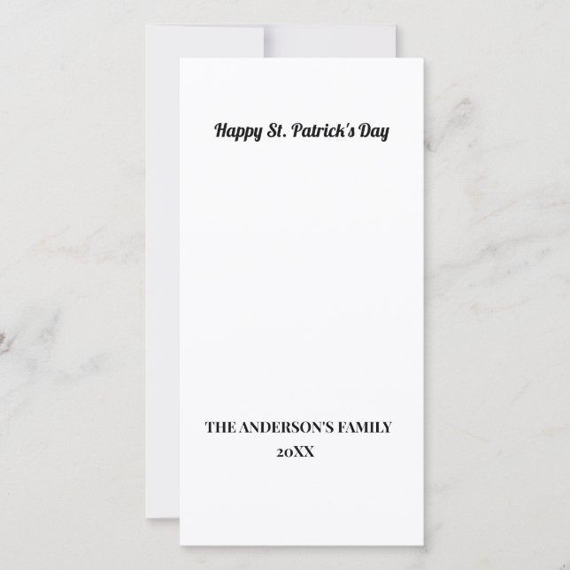 Carte simple minimum ajouter votre texte st. patricks da (Devant)