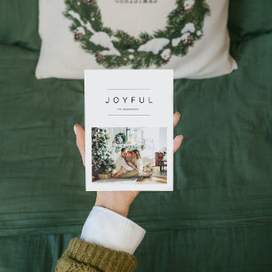 Carte Simple Modern Christmas Photo   Joyful Holiday