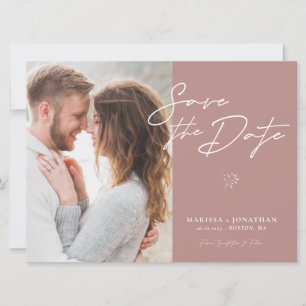 Carte Simple Moderne Écriture Photo Save The Date
