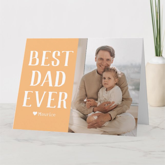 Carte Simple moderne Fête des pères familiale Nom photo (Devant)