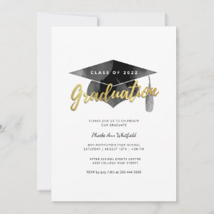 Carte Simple Moderne Grad Minimalist Graduation Party