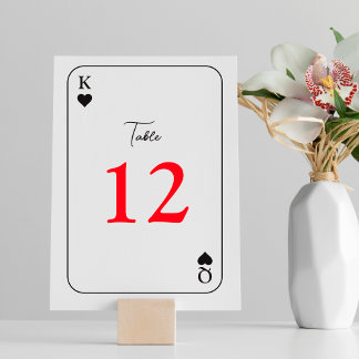 Carte simple moderne Mariage Queen King Numéro de