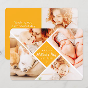 Carte Simple moderne photos personnalisées Joyeux fête d