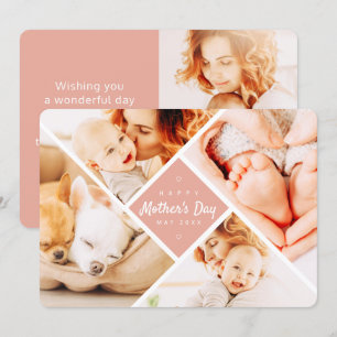 Carte Simple moderne photos personnalisées Joyeux fête d