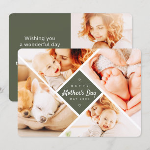 Carte Simple moderne photos personnalisées Joyeux fête d