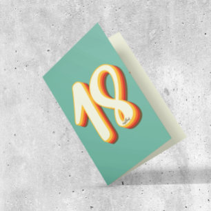 Carte Simple moderne rétro Super dix-huit 18e anniversai