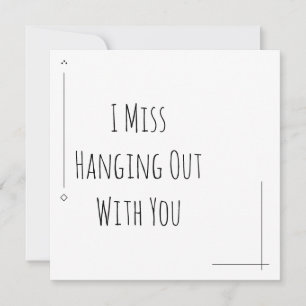 Carte Simple Noir & Blanc "Tu Me Manques"