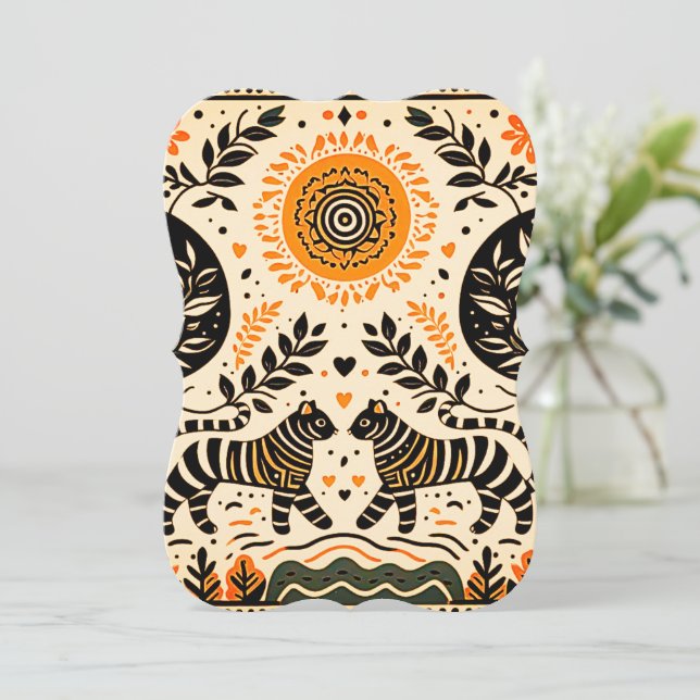 Carte simple peinture madhubani (Debout devant)