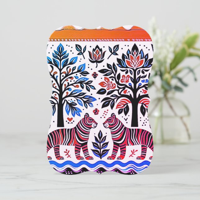 Carte simple peinture madhubani (Debout devant)