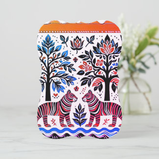 Carte simple peinture madhubani