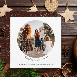 Carte Simple photo de famille de Noël minimaliste