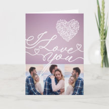Simple Pink Heart I Love You Photo Collage