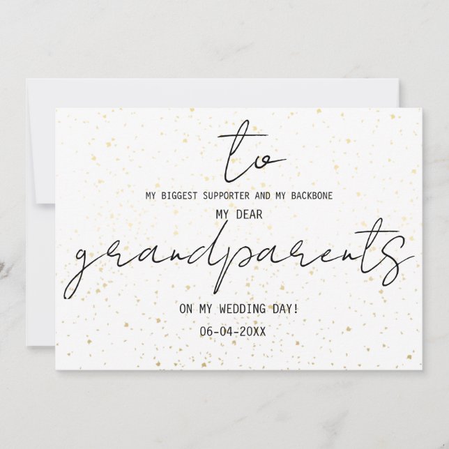 Carte Simple pour mes grands-parents le jour de mon mari (Devant)