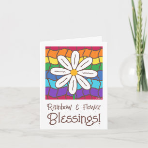Carte Simple Rainbow Daisy Flower Penser De Vous