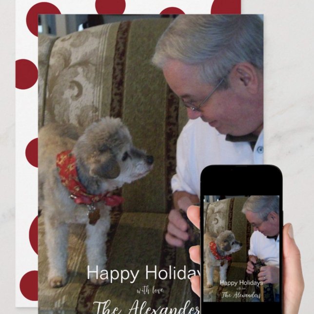 Carte simple Red Polka Dot Photo Holiday (Créateur téléchargé)