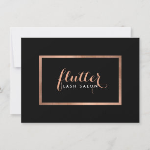 Carte Simple Rose Gold Lash Salon Black Certificat cadea