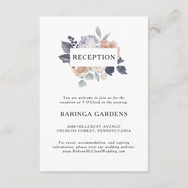 Carte simple Rustique de mariage floral (Devant)
