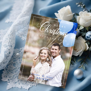 Carte Simple Whimsical Christmas Script Photo Famille