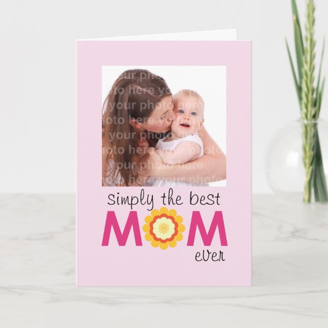 Carte Simplement la meilleure MOM jamais rose lilas jour (Devant)