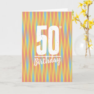 Carte Simples abstraites vagues colorées 50e anniversair