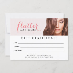 Carte Simply Pink Lash Salon Certificat cadeau photo