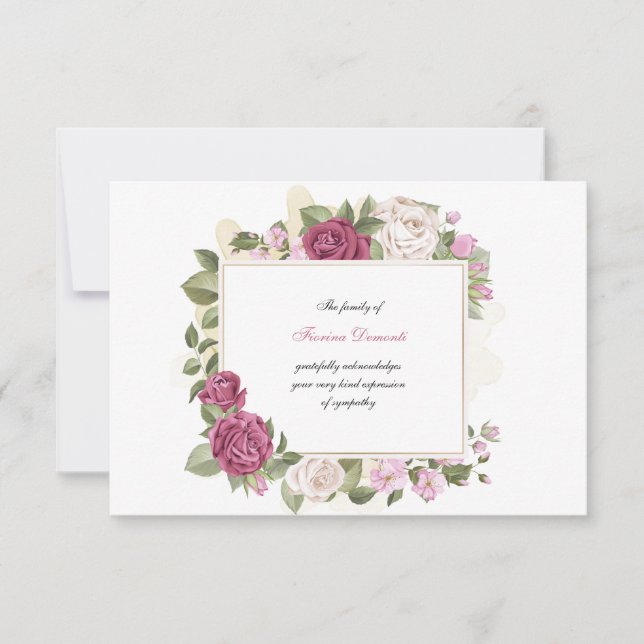 Carte Sincere Merci Sympathie (Devant)