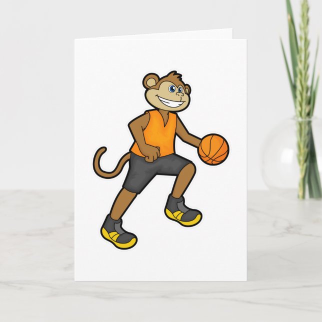 Carte Singe au basketball (Devant)