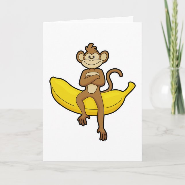 Carte Singe avec banane (Devant)